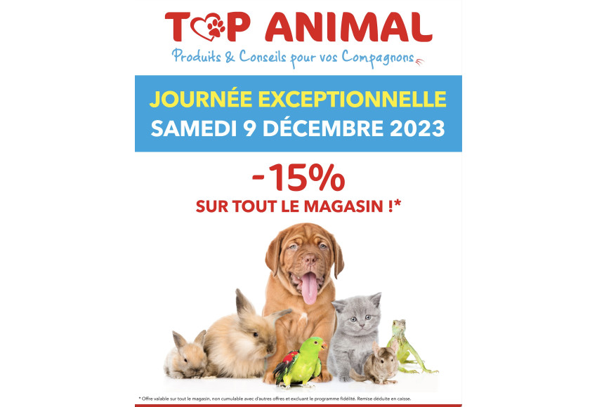 JOURNEE EXCEPTIONNELLE -15% SUR TOUT LE MAGASIN